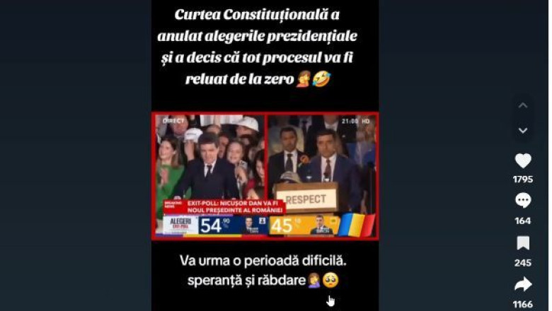 cna cere tiktok sa elimine un fake news care anunta ca alegerile au fost anulate de curtea constitutionala 682b61e57365b