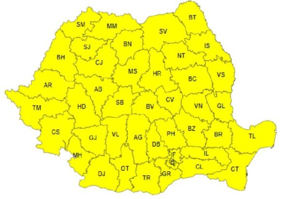 cod galben de vreme rea in majoritatea judetelor oltul sub avertizare de averse torentiale si vijelie 683077d5ee42f