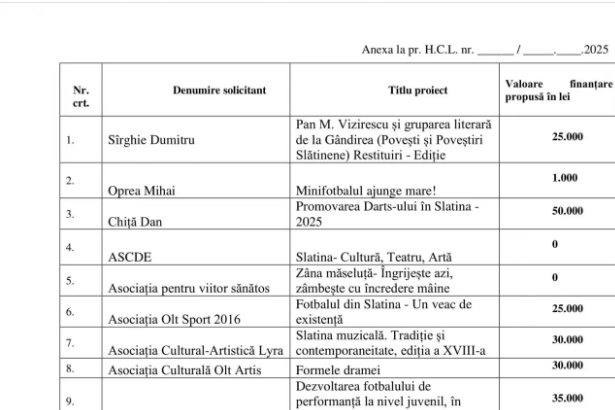 primaria slatina peste 750 mii lei pentru persoane fizice si asociatii 6835c2886a720