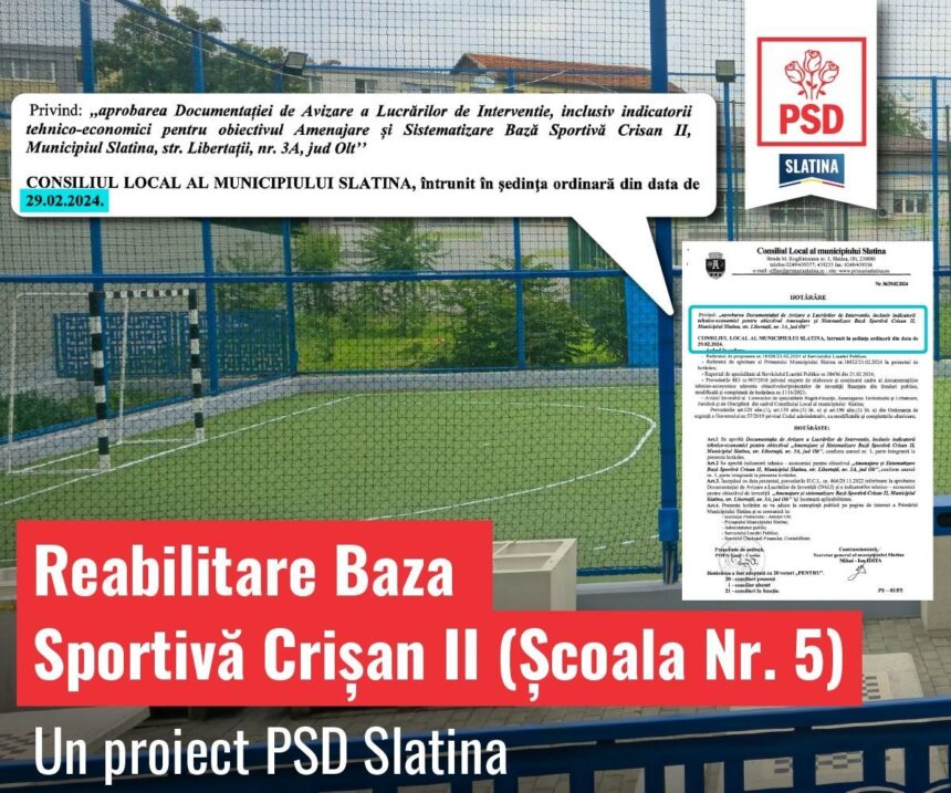 reabilitarea bazei sportive de la scoala nr 5 un proiect al administratiei psd mario de mezzo doar taie panglica 68553b04191e0