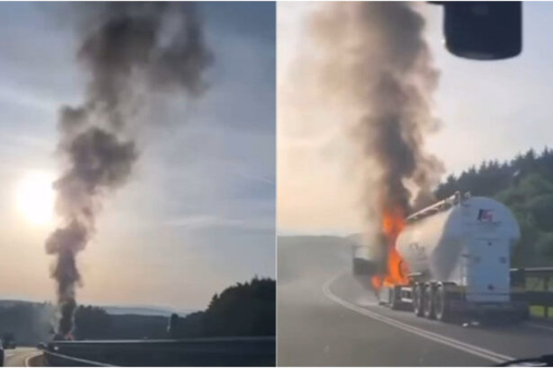 video camion cu ciment cuprins de flacari in cluj incendiul a izbucnit la cabina vehiculului 68414f2c1b561