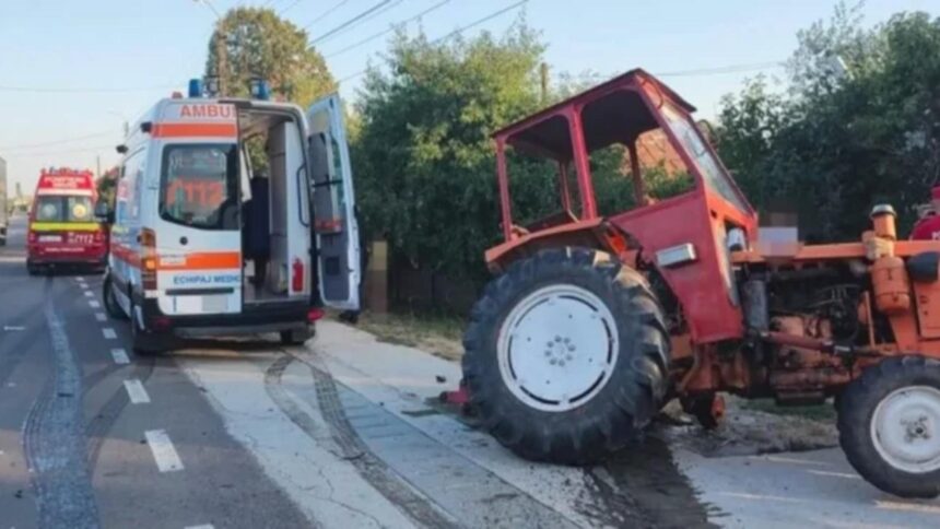 accident mortal provocat de un minor pus sa conduca un tractor o femeie si a pierdut viata iar proprietarul utilajului a fost retinut 68da755da44da