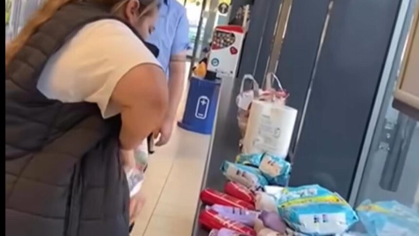 video cantitatea record de produse furate de doua hoate dintr un hypermarket femeile au acoperit un raft intreg cu marfa sustrasa 68cbe94ae64cb