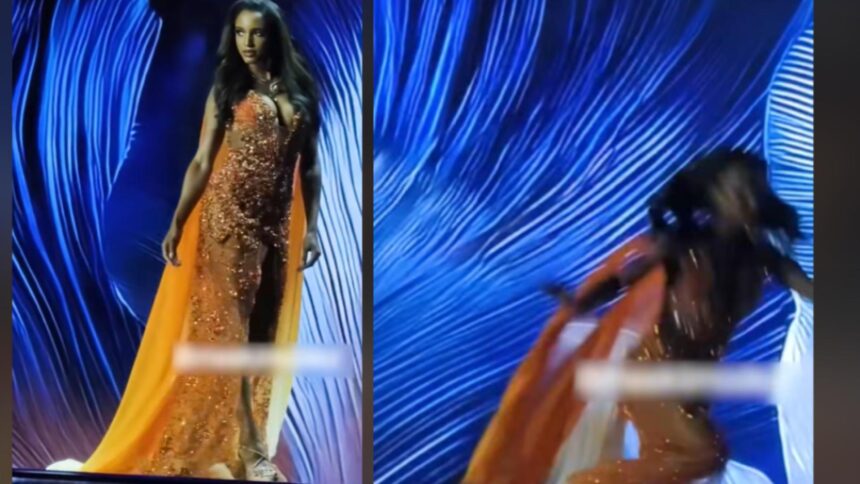 momentul in care miss jamaica se prabuseste pe scena miss universe video 6920b47ea78eb