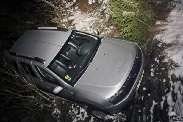 incident pe un drum forestier chiar in seara de craciun un autoturism cu sase pasageri a cazut de pe un pod 694e1e52314e7