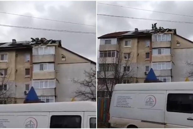 rafale de uragan in iasi acoperisul unui bloc a fost luat de vant 695277a28f478