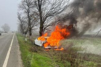 sfarsit groaznic pentru un tanar din slatina s a izbit cu masina de un copac si vehiculul a ars ca o torta foto 693d6dc264aa5 1