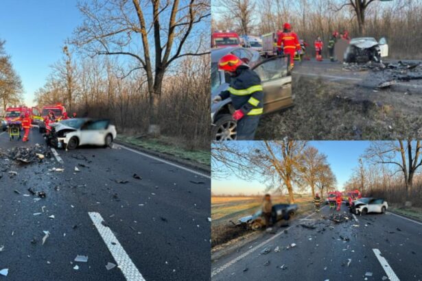 trafic blocat pe dn1 in judetul bihor trei persoane ranite dupa ce doua masini s au ciocnit violent 69525b87c1cdc