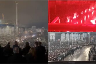 imagini emotionante de pe stadionul toumba din grecia mii de suporteri ai echipei paok ultim omagiu pentru cei sapte fani morti in accidentul din romania video 697c9842ef440