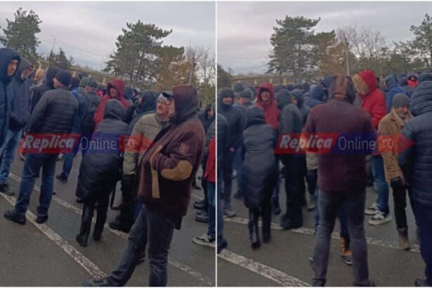 protest la rafinaria petromidia zeci de angajati isi striga nemultumirile 697c6e22b0a0a