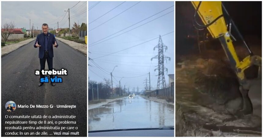 strada agricultorului cu asfaltarea careia s a laudat de mezzo inundata la prima ploaie mai serioasa video 695df6436c2c3