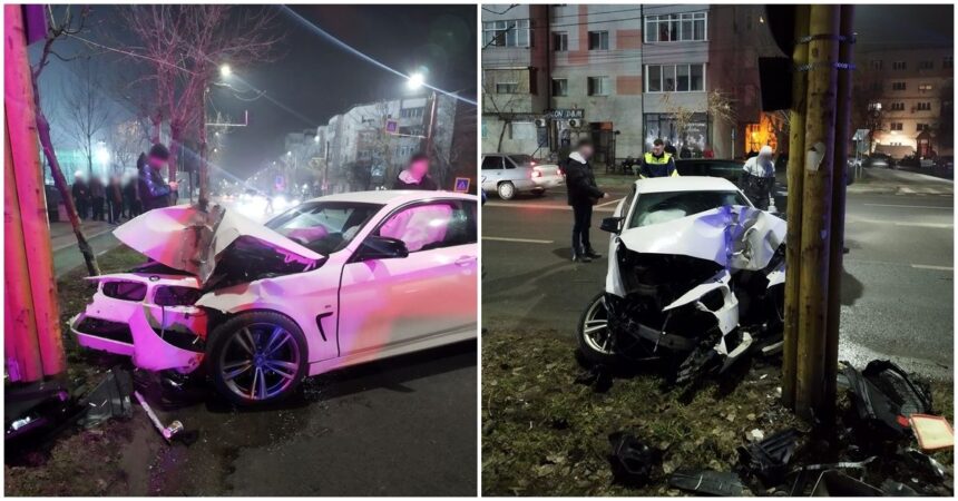 accident in slatina un tanar a intrat cu masina intr un pom si intr un stalp de iluminat foto 698ee0afdeb04