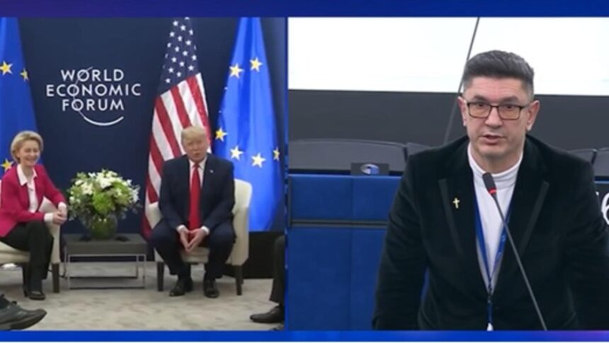 microfonul lui luis lazarus taiat in pe in timpul unui discurs critic la adresa comisiei europene 698c13ee41d6d